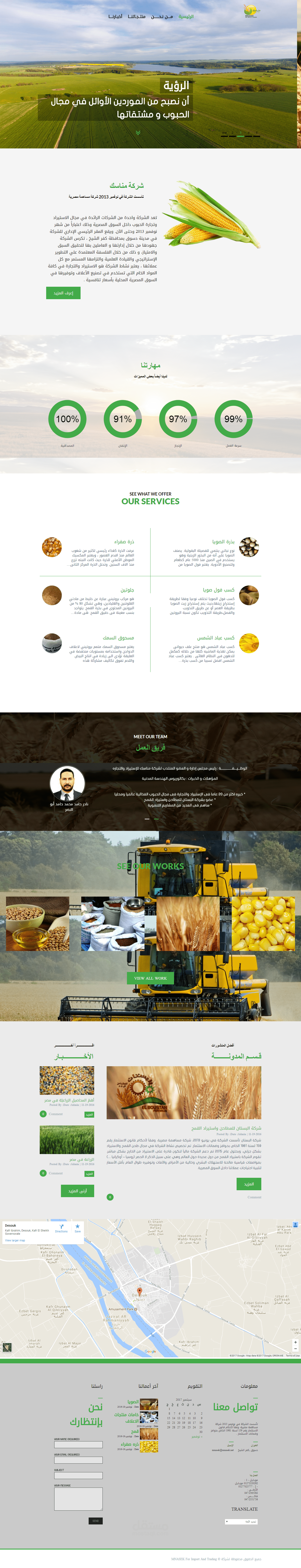موقع شركة مناسك للإستيراد وتجارة الحبوب داخل السوق المصرية