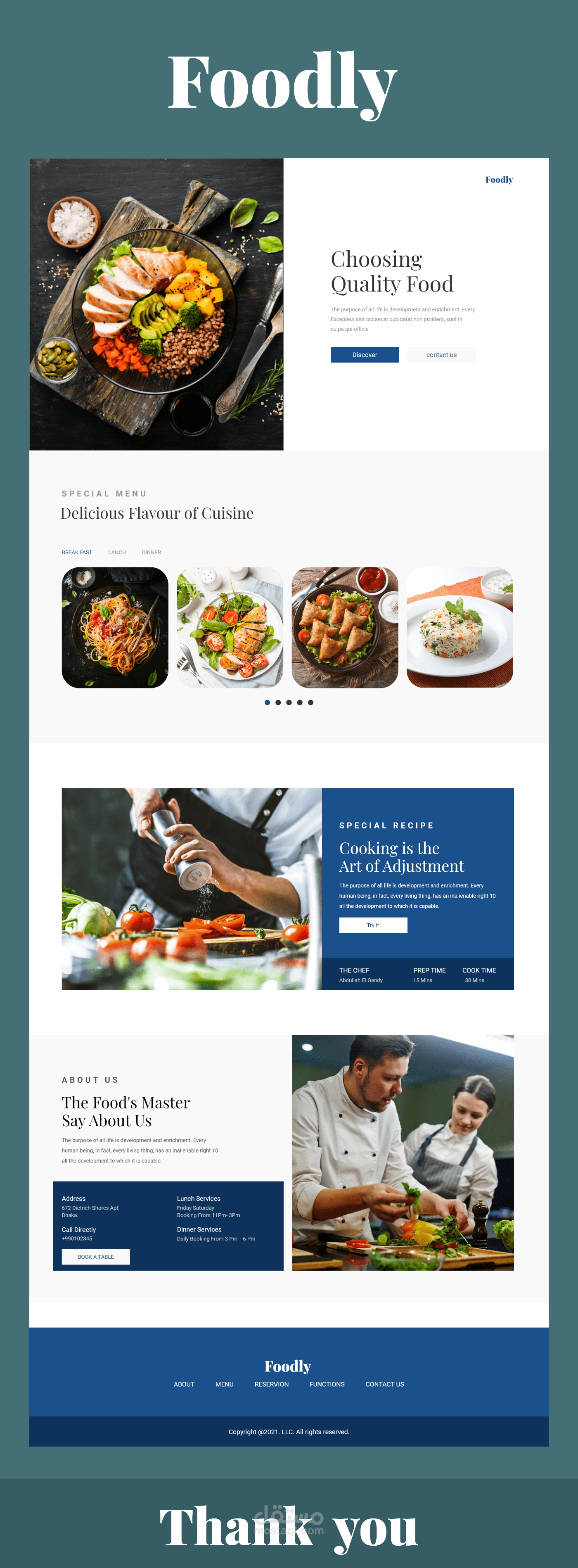 Foodly Landing Page