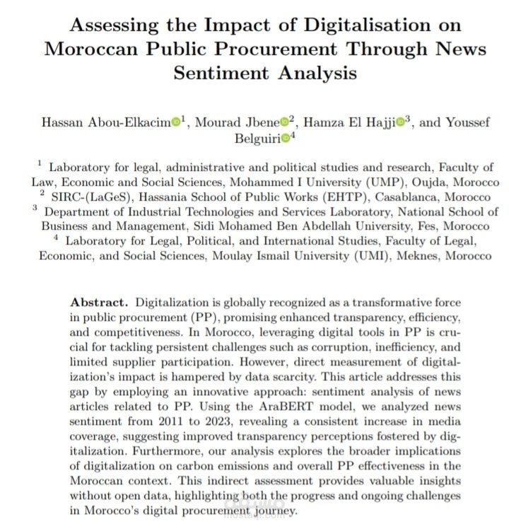 Assessing the Impact of Digitalisation on Moroccan Public Procurement Through News Sentiment Analysis