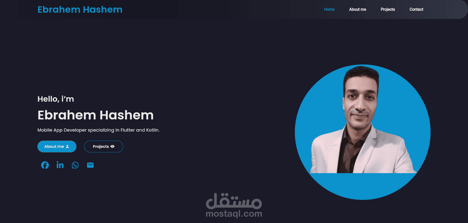 موقع شخصي احترافي ومعرض أعمال باستخدام flutter