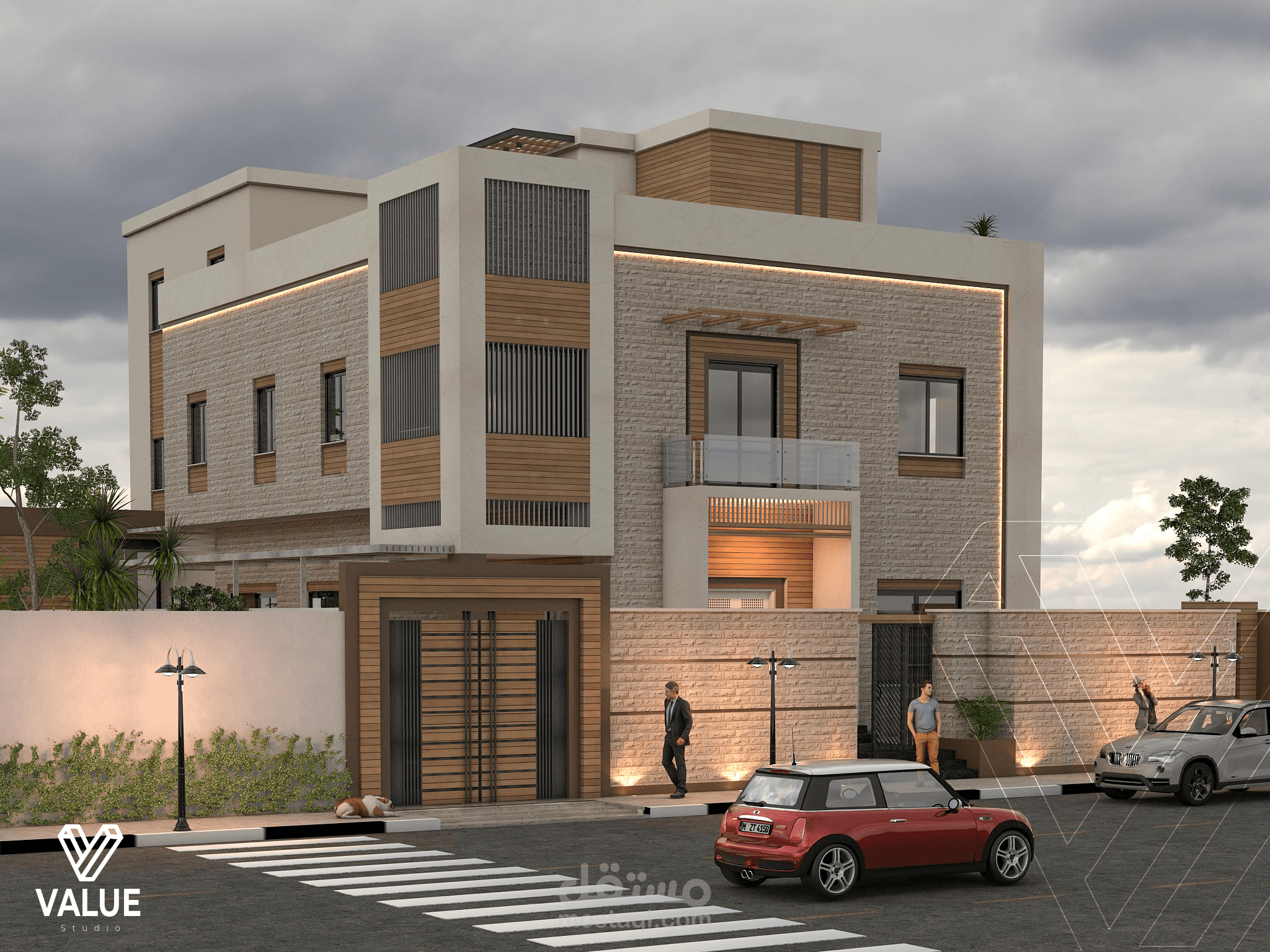 مقترح 1 تصميم فيلا سكنية بطابع مودرن - السعودية