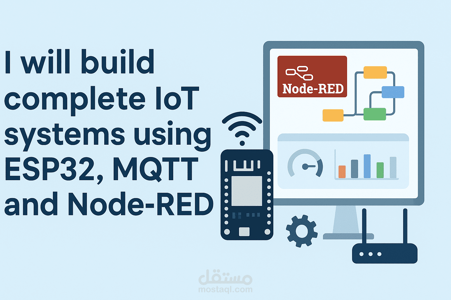 استعمالESP32 و Node RED