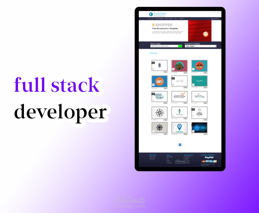 بيع خدمات  تصميم أعمال فنية  والشعار على الانترنت "CO-logo"