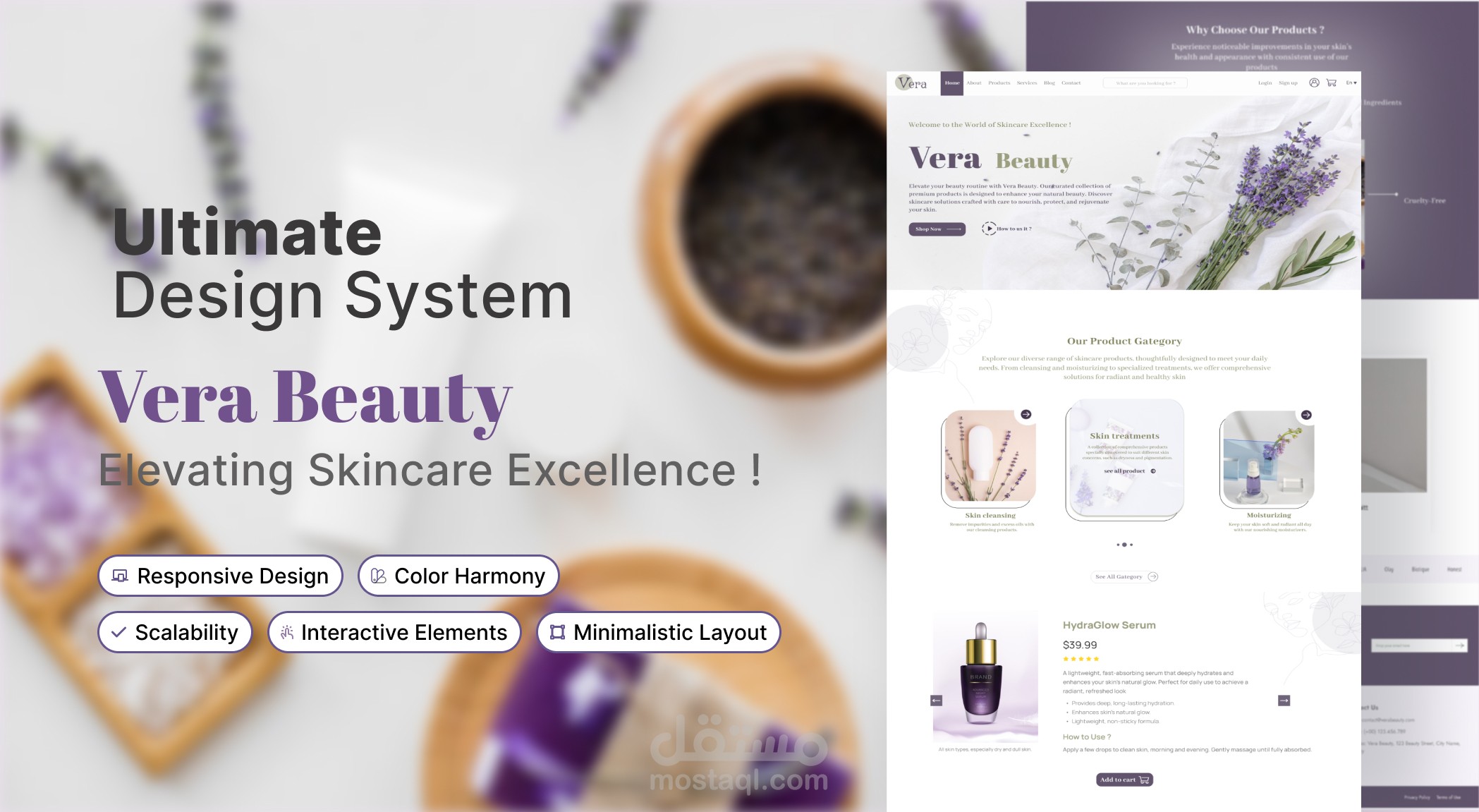 Creative UI Design for "Vera Beauty" – A Skincare Cosmetics Website