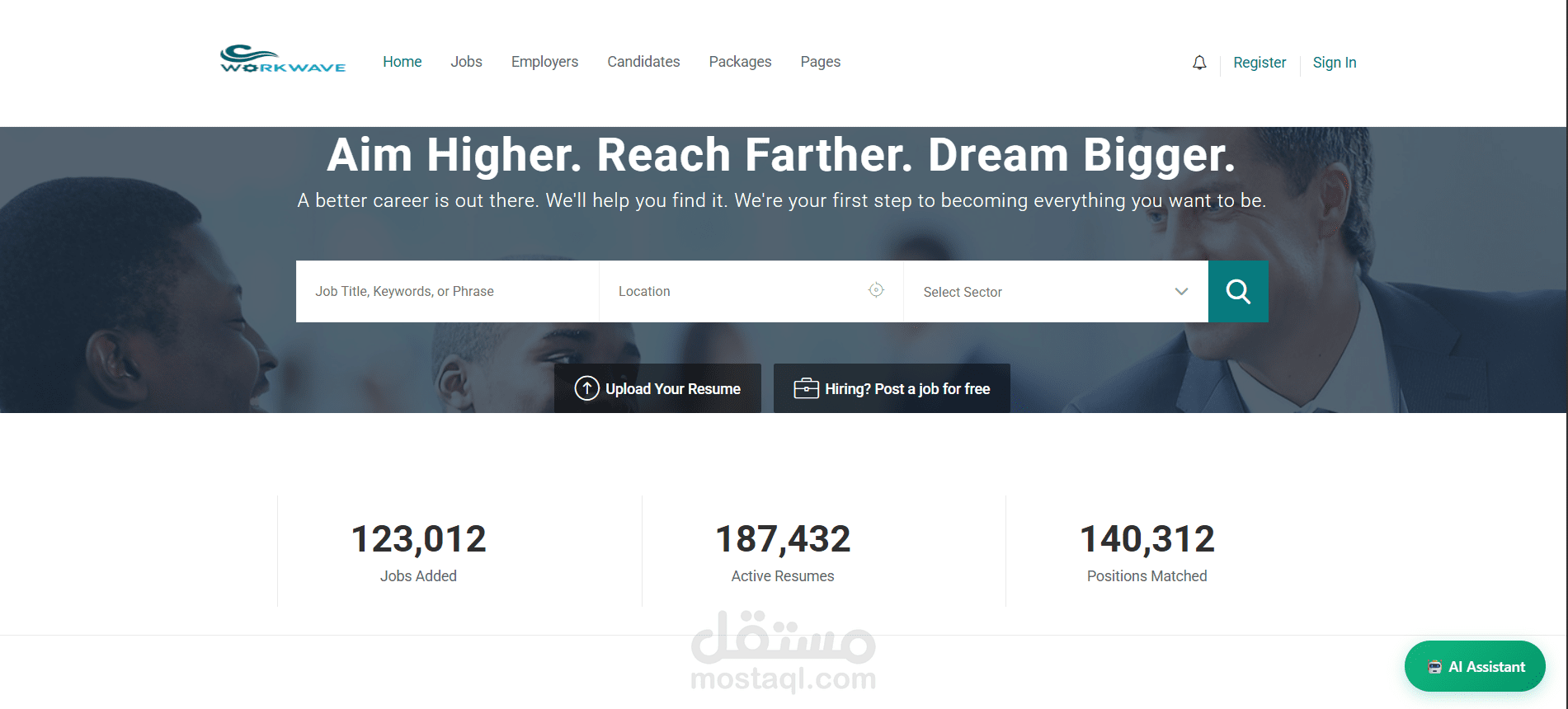 تطوير منصة توظيف احترافية باستخدام قالب Careerfy WorkWave (WordPress)