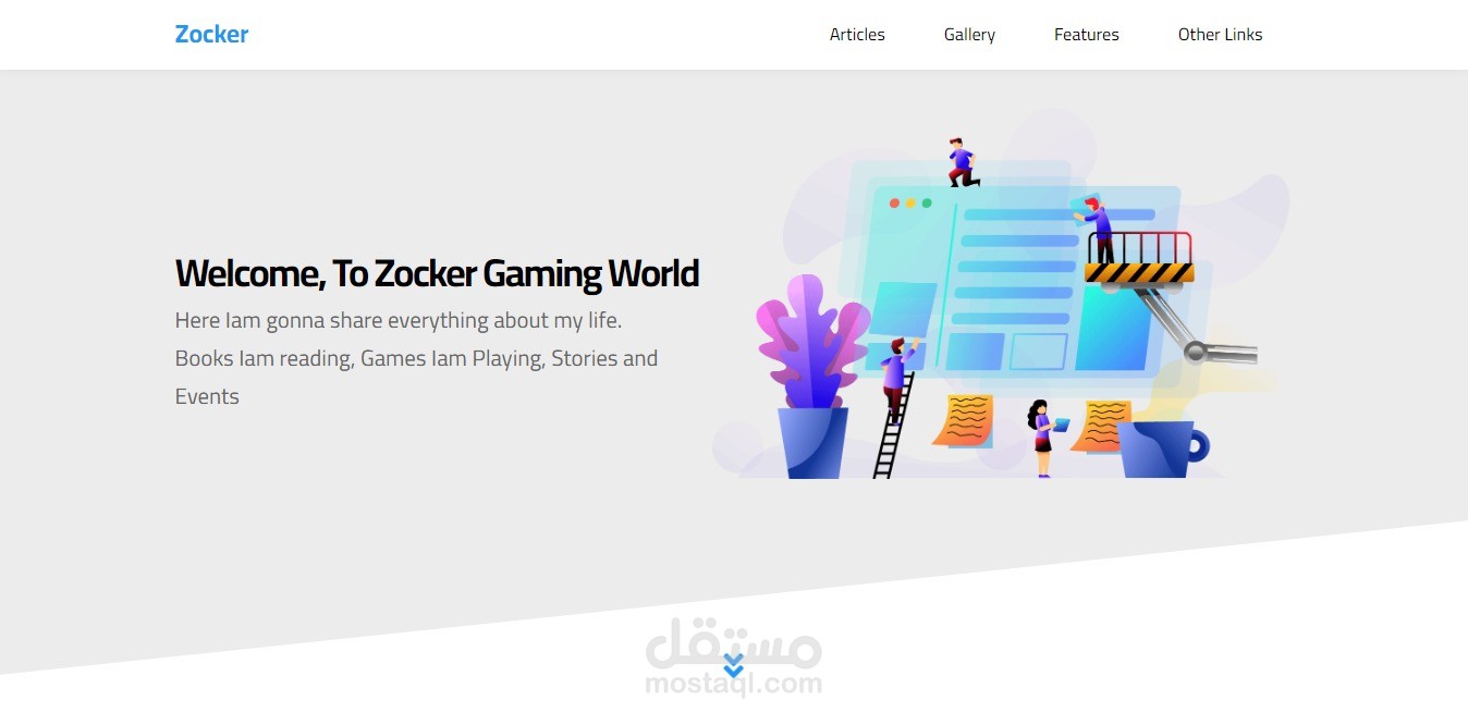 "Zoker" هو موقع تعريفي لشركة ألعاب الكترونية