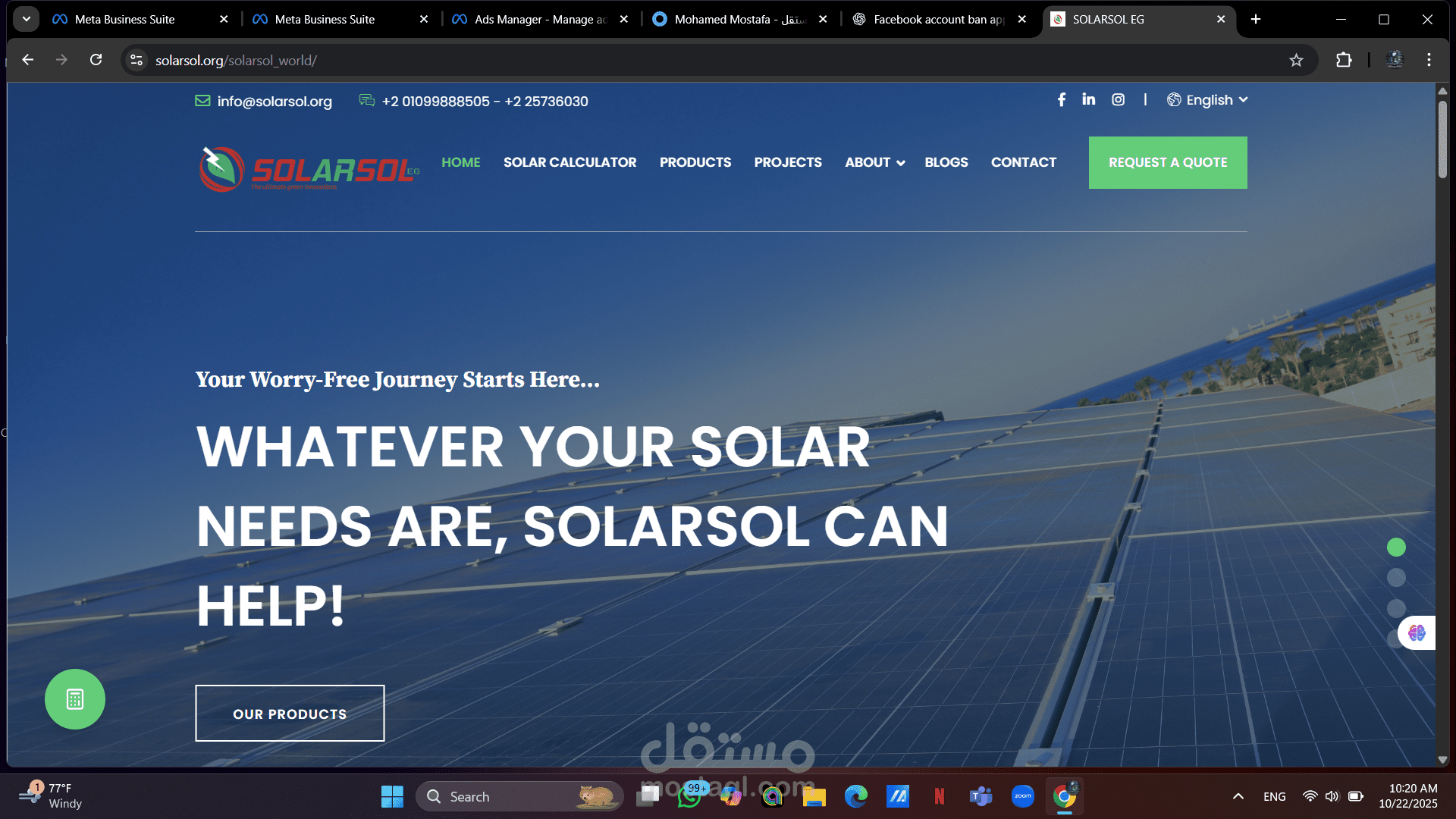 مدير تسويق رقمي في شركة Solarsol | خبير في الحملات الإعلانية وتوليد العملاء المحتملين