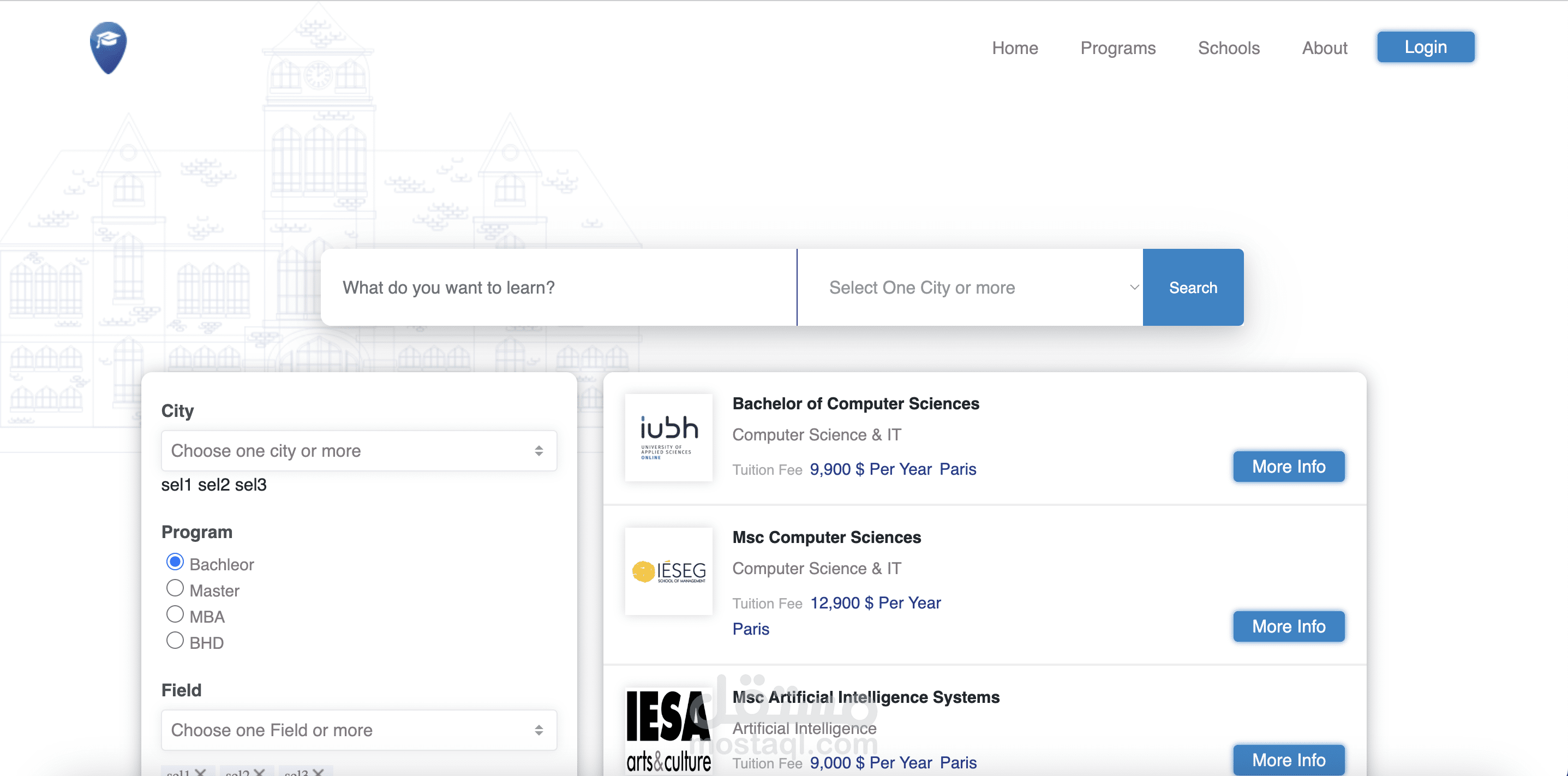 فلترة باستخدام jQuery