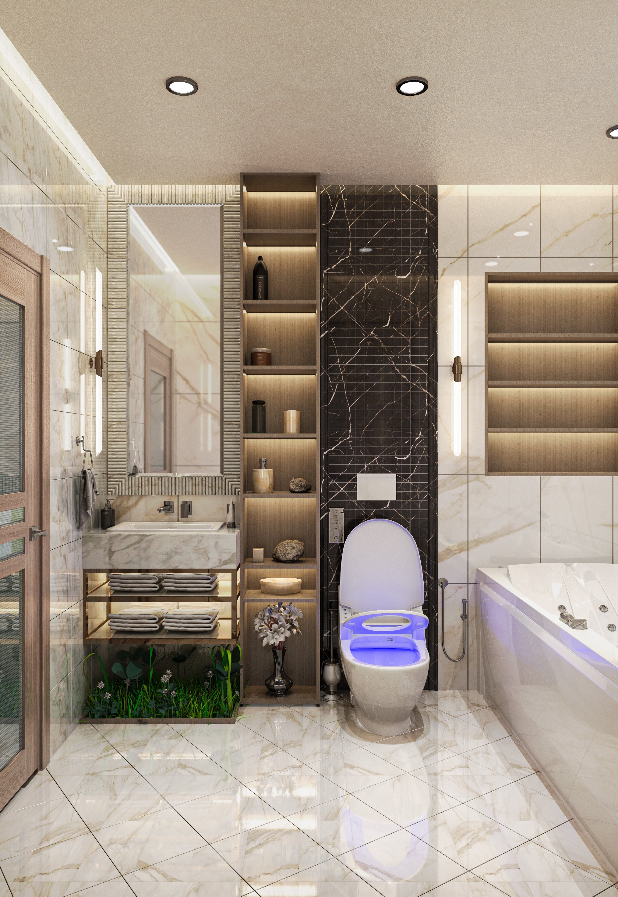 تصميم حمام فخم و انيق بالمملكة العربية السعودية