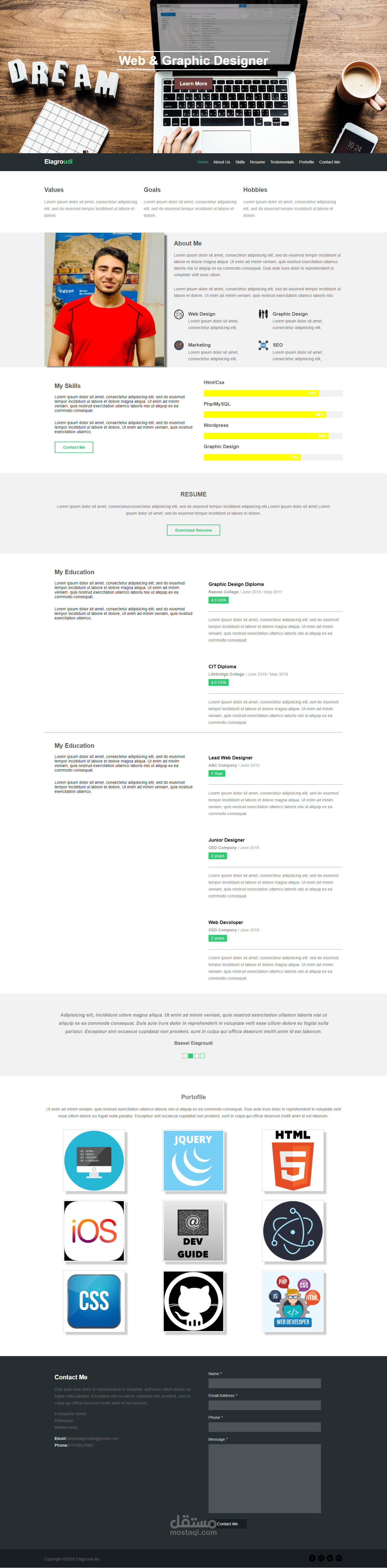 using Html5 and Css3