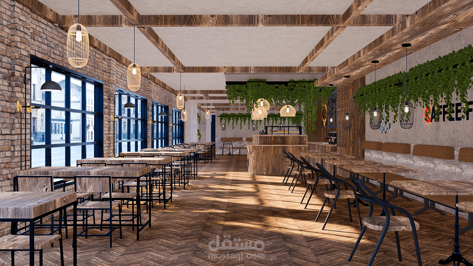 Rustic-style restaurant