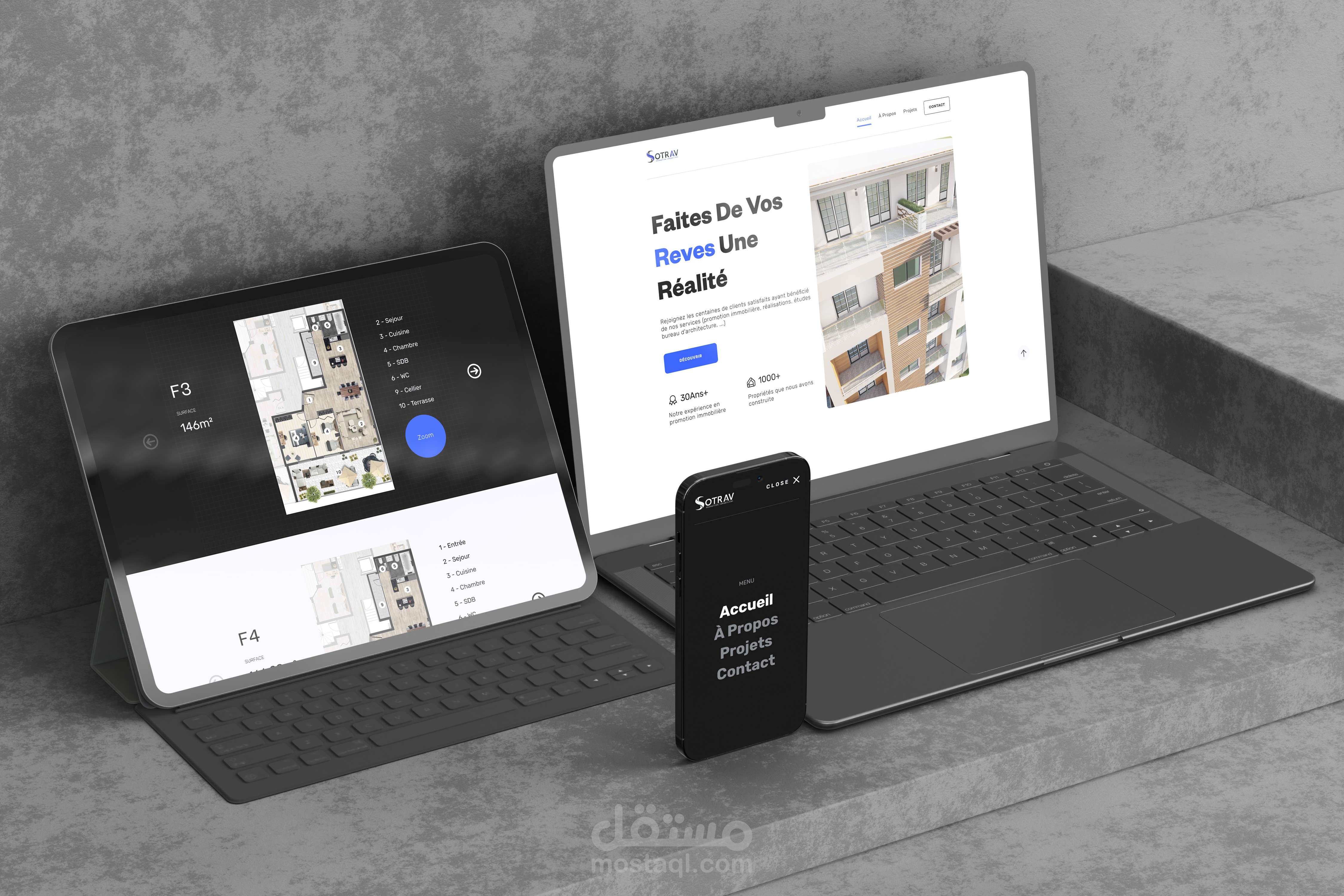 موقع وتطبيق إلكتروني لشركة عقارات Next JS & PWA & TypeScript