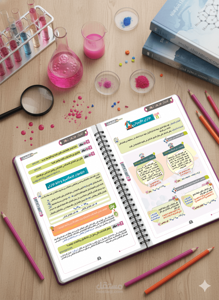 تصميم مذكرة كيمياء باستخدام ادوبي انديزاين