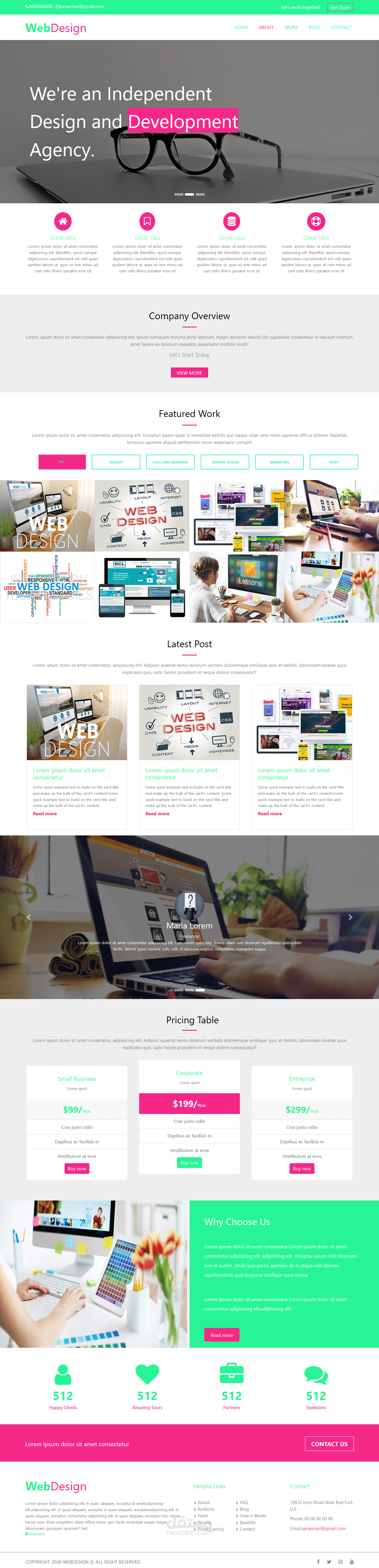 تصميم باستعمال HTML CSS BOOTSTRAP