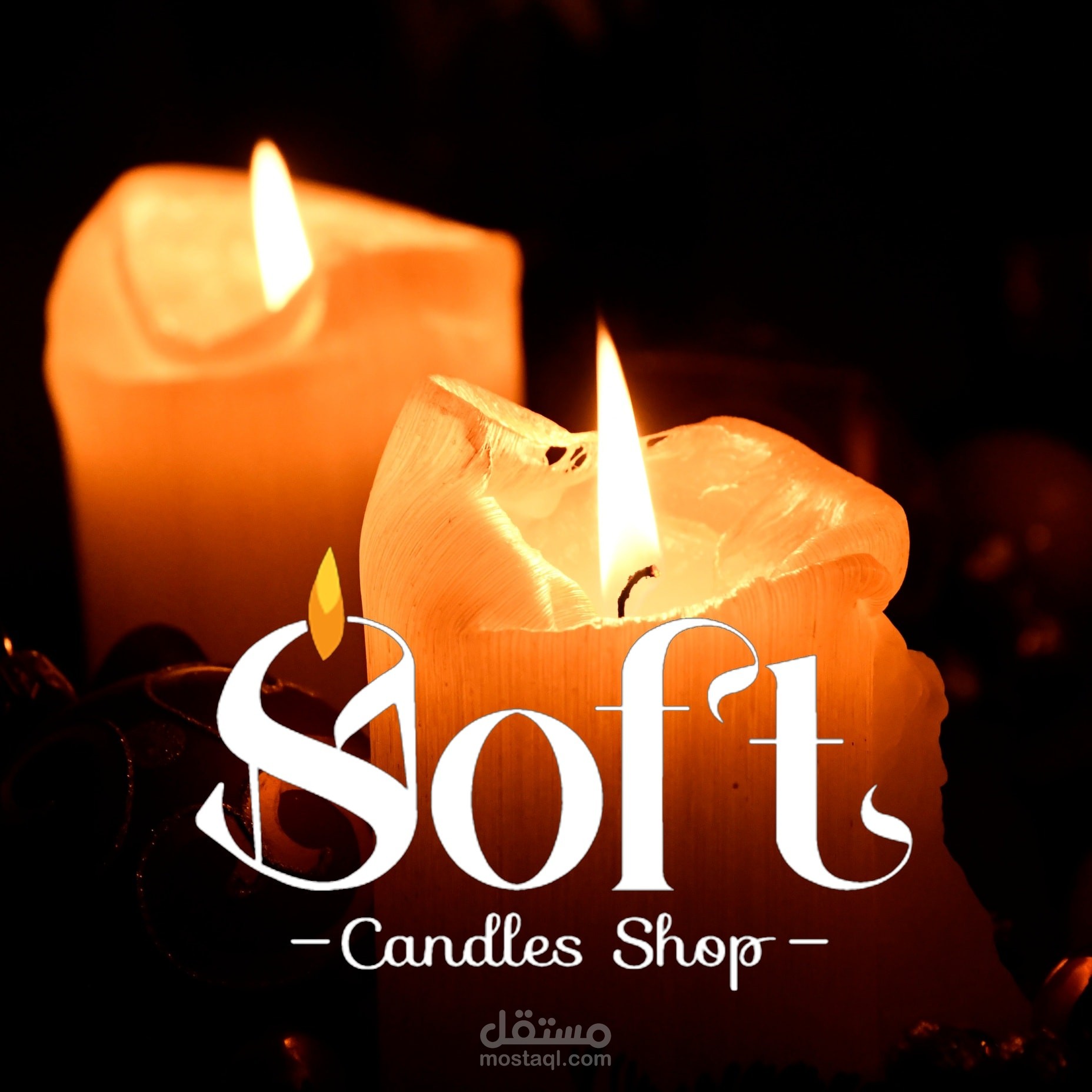 تصميم شعار لمحل باسم"Soft" لبيع الشموع العطرية