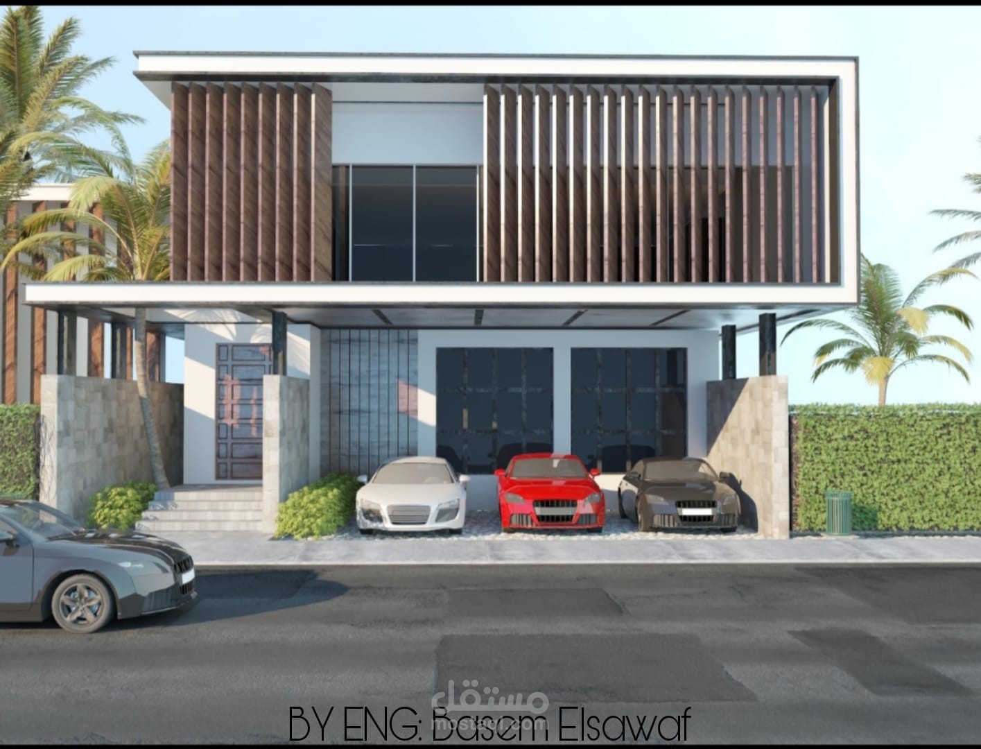 Modern Villa 3Dmax, V-ray, Photoshop