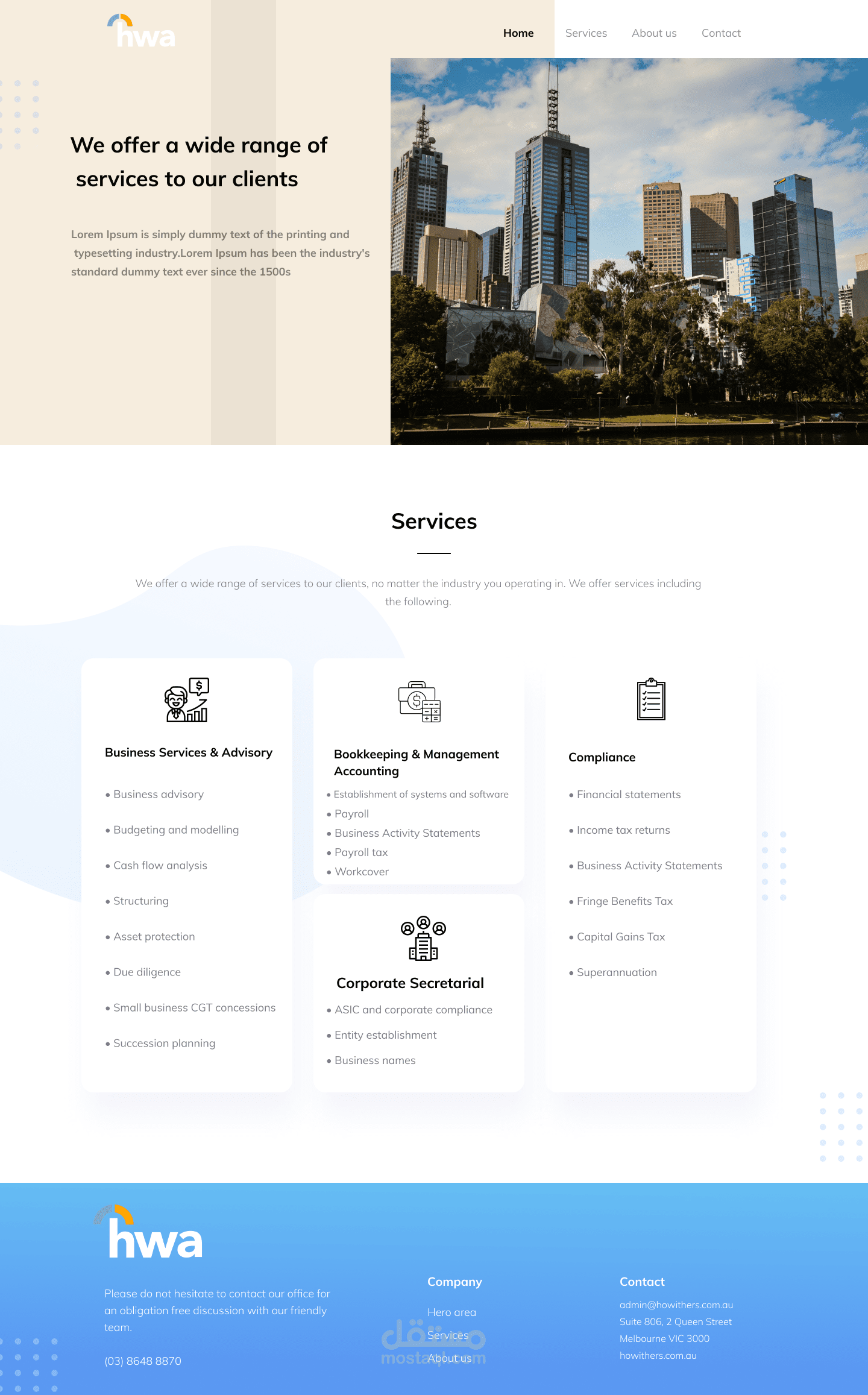 Howithers Landing Page