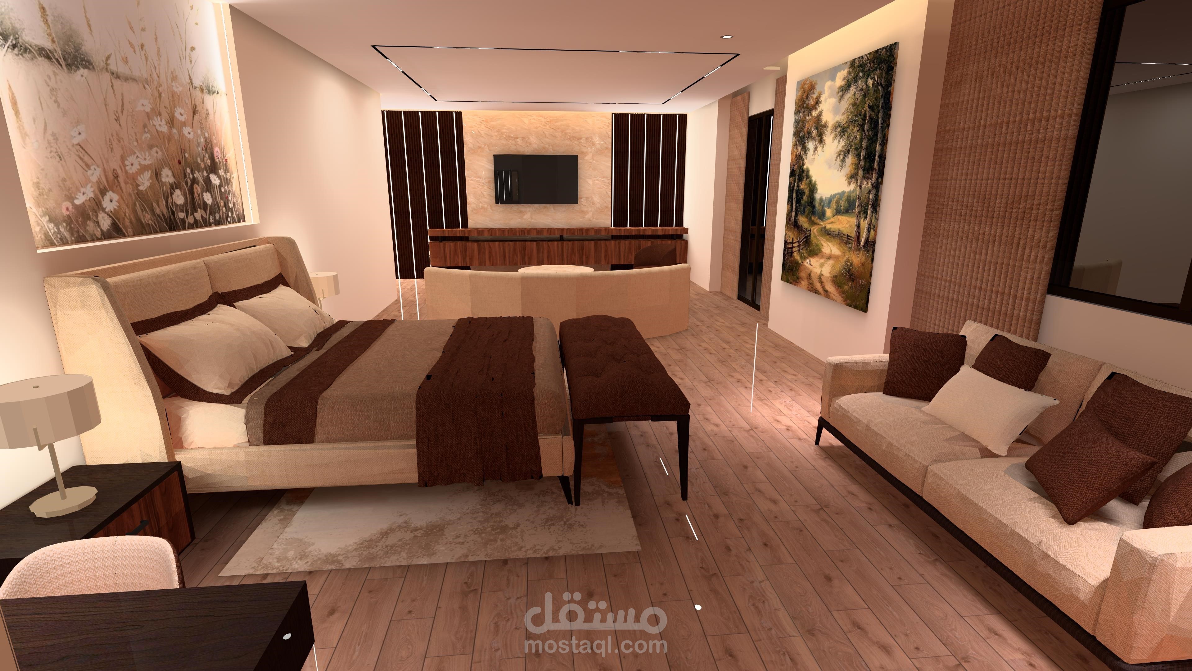 تصميم إضاءة لغرفة نوم