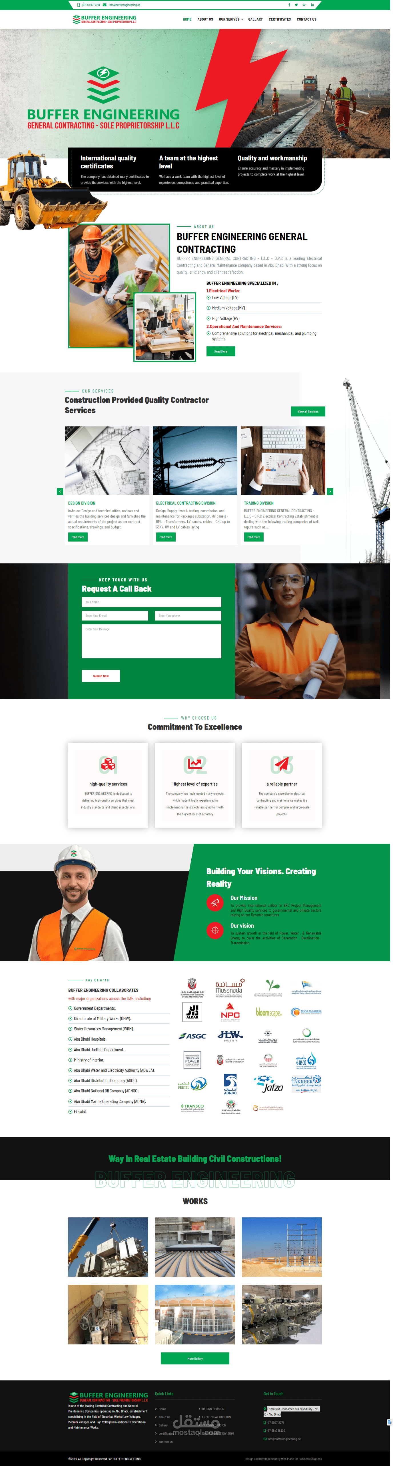 إنشاء موقع الكتروني لشركة BUFFER ENGINEERING GENERAL CONTRACTING في الامارات العربية المتحدة