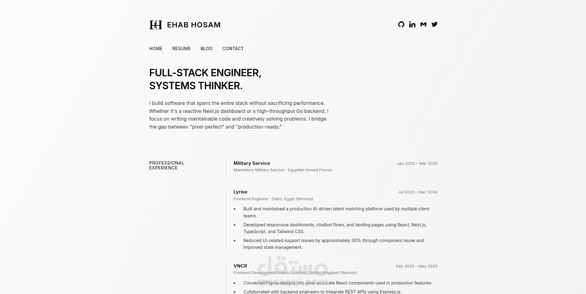 موقعي الشخصي (React, Astro)