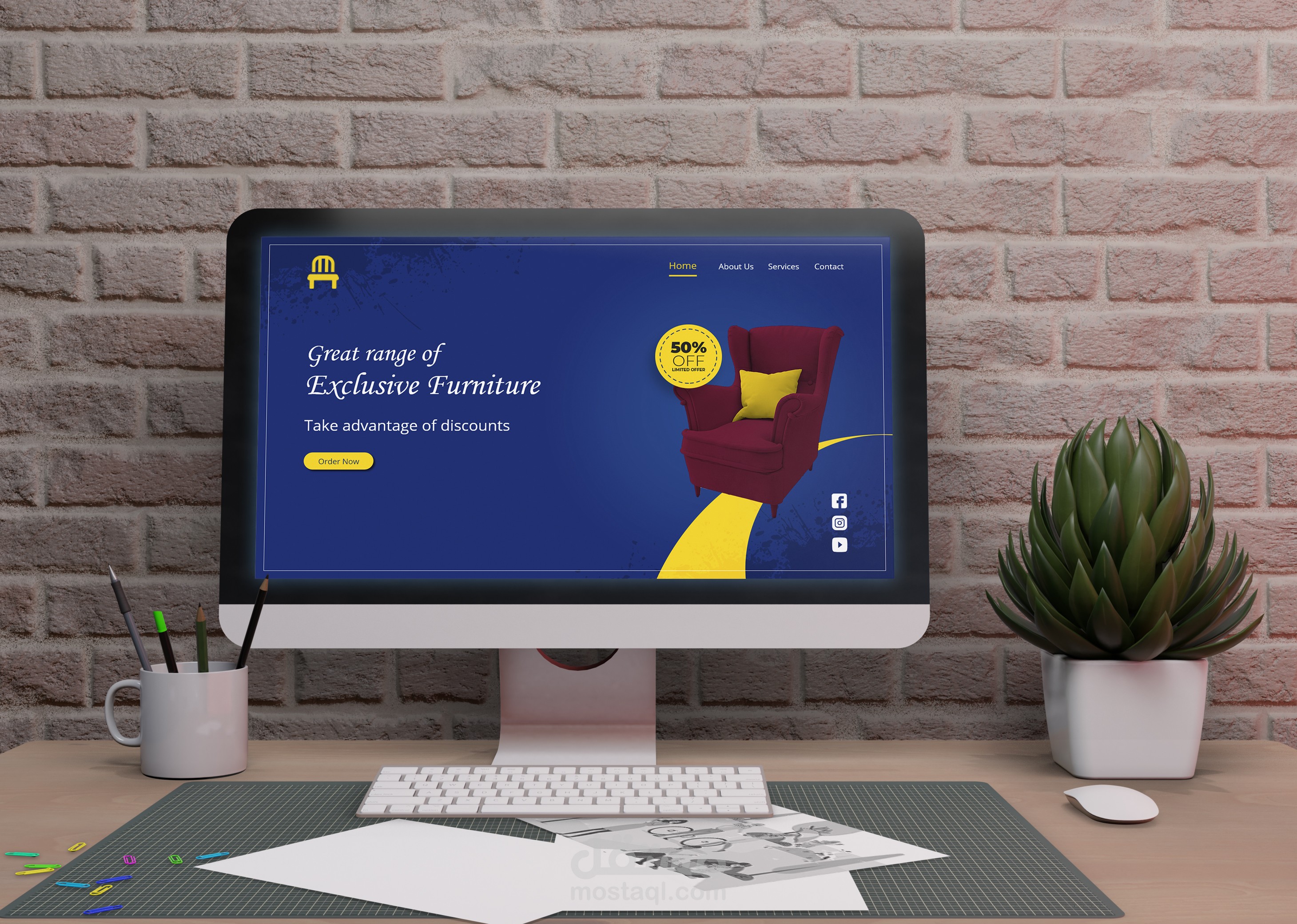 صفحة هبوط لموقع بيع أثاث منزلي