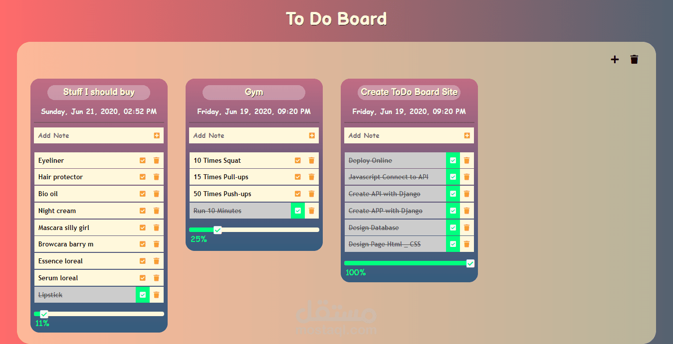 Online Notes Web Application