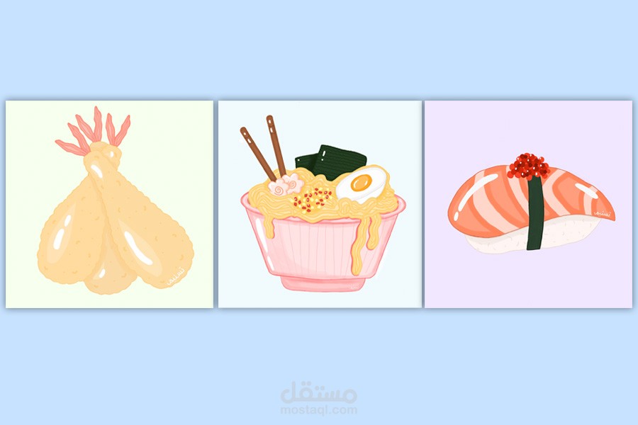 asian food digital art