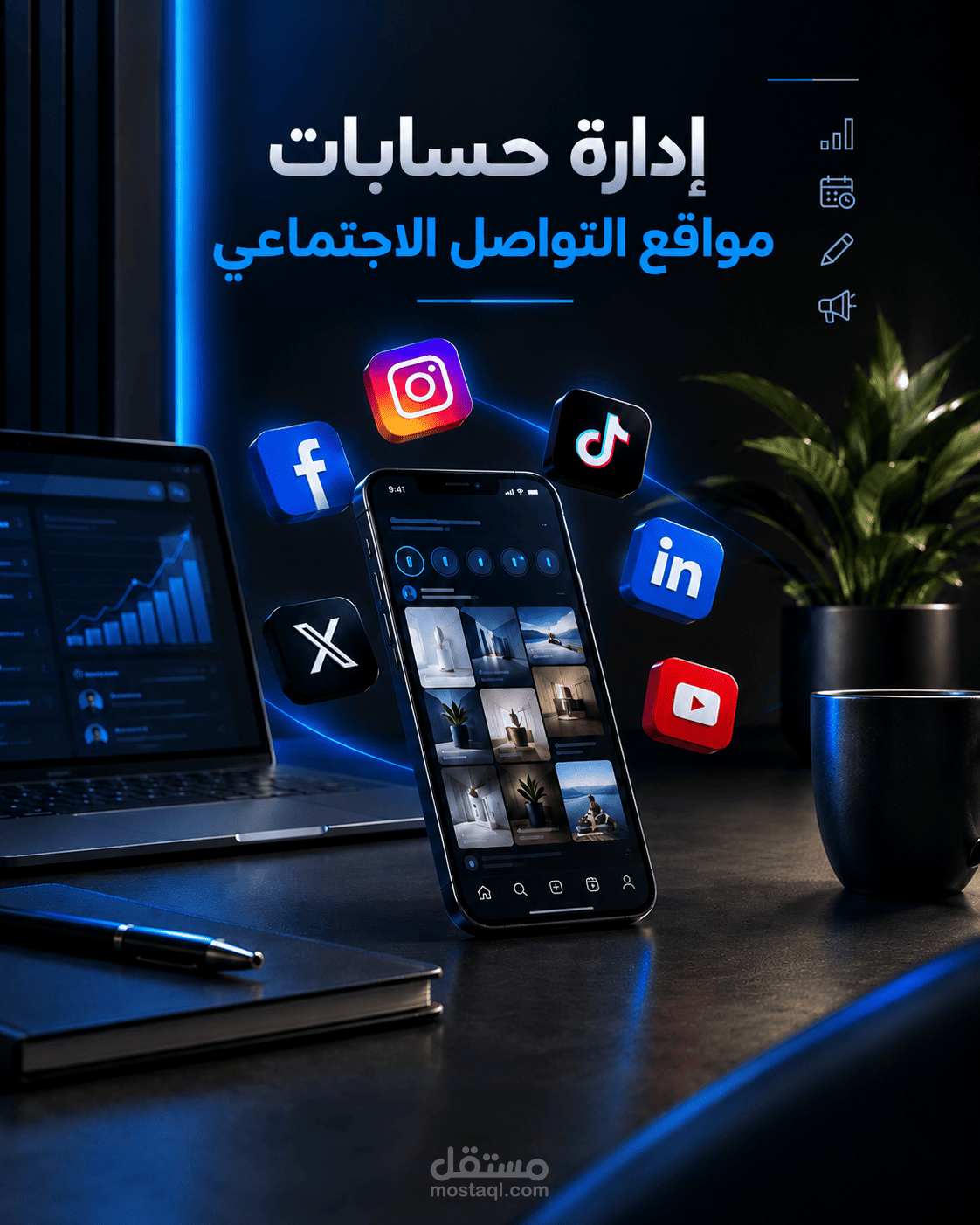 نتائج إدارتي لحسابات مواقع التواصل الاجتماعي