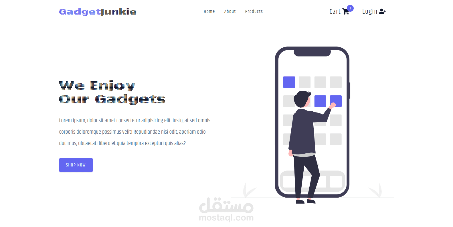متجر إلكتروني بواسطة  React مع إمكانية تسجيل الدخول و إنشاء حساب و الدفع من خلال Stripe