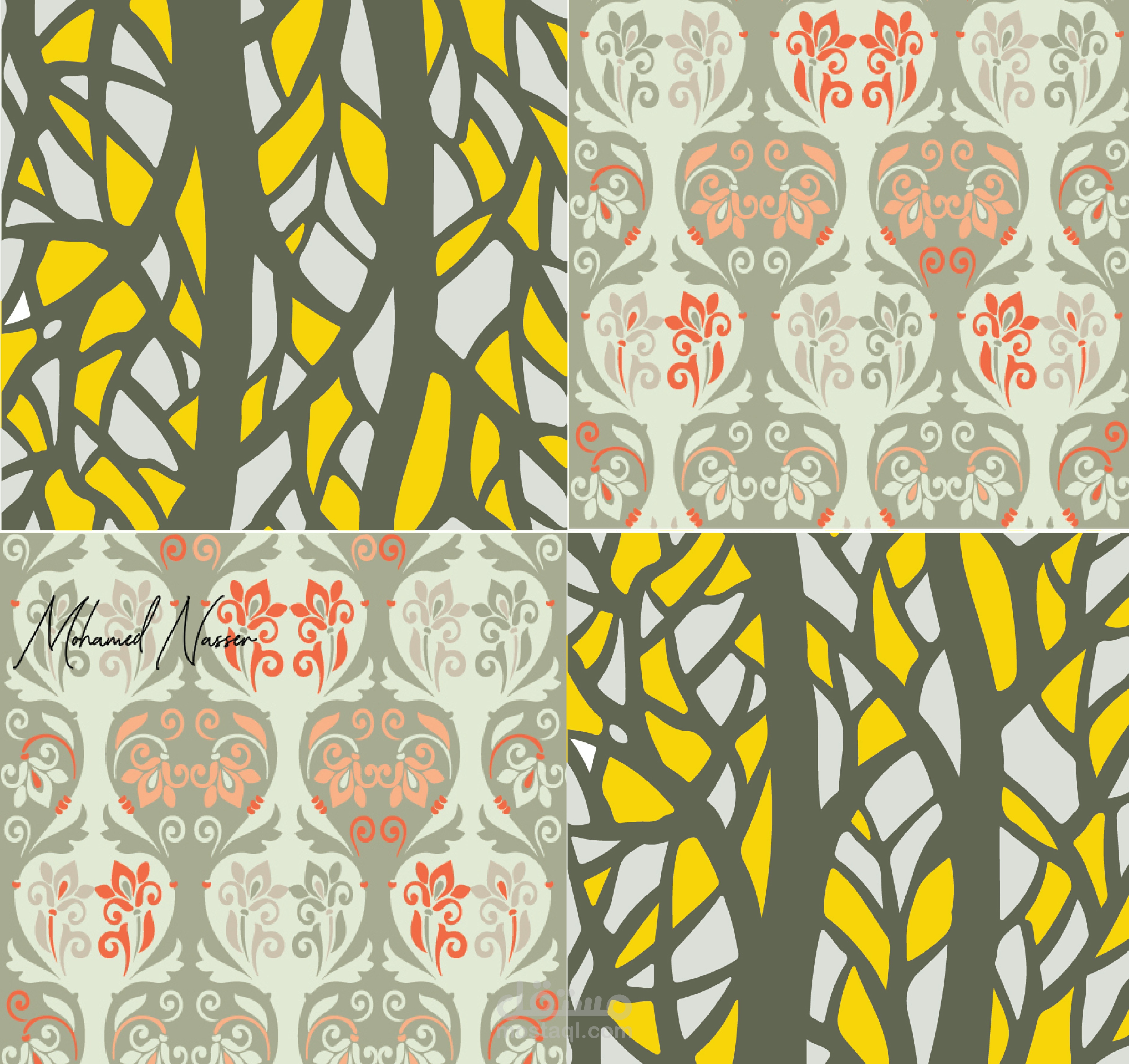 تصميم مطبوع لأقمشة المفروشات Printed fabric for upholstery