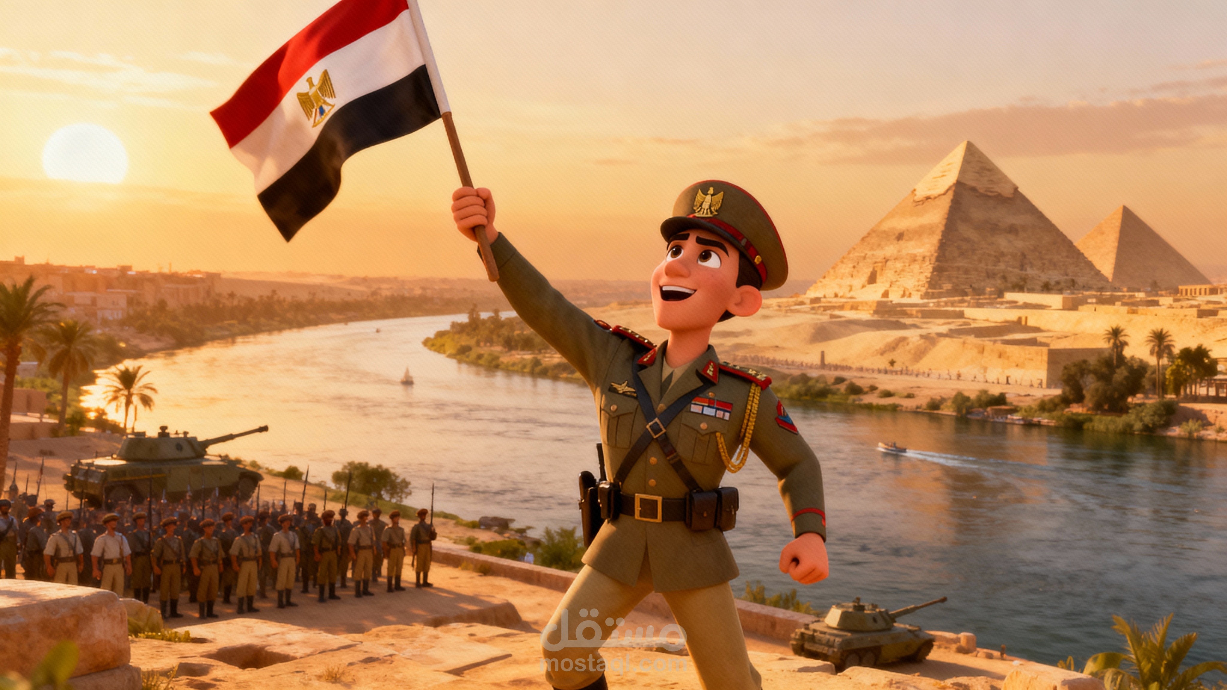 إنتاج فيديو كرتوني قصصي مستوحى من حرب 6 أكتوبر(AI)