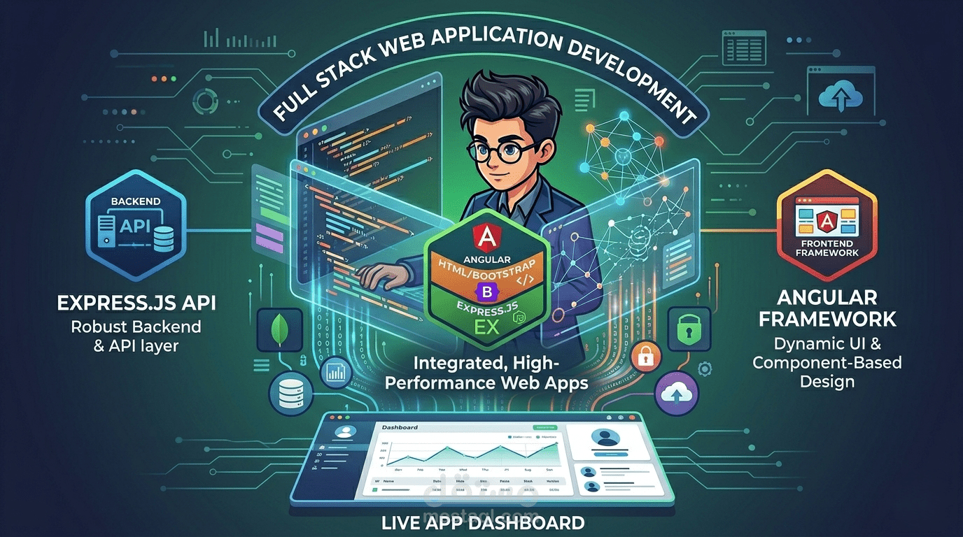 تطبيق ويب متكامل لإدارة بيانات الطلاب باستخدام Angular وBootstrap وExpress