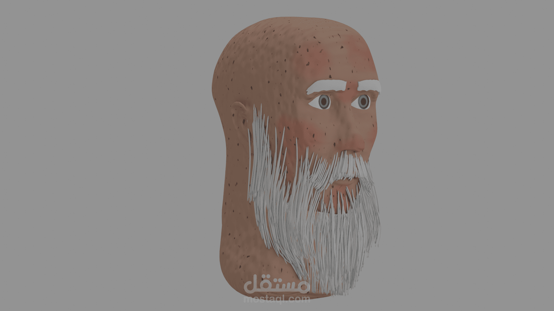 old man sculpted head with texture