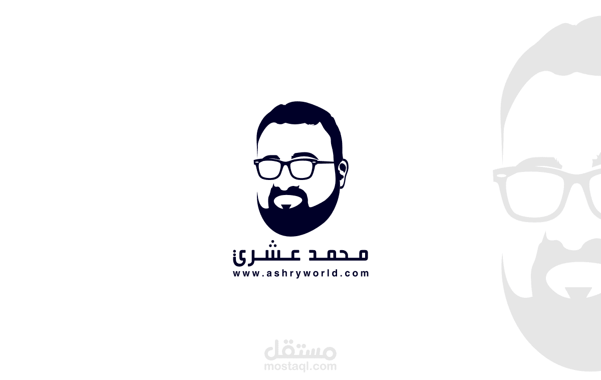 تصميم شعار شخصي ( محمد عشري ) Face logo