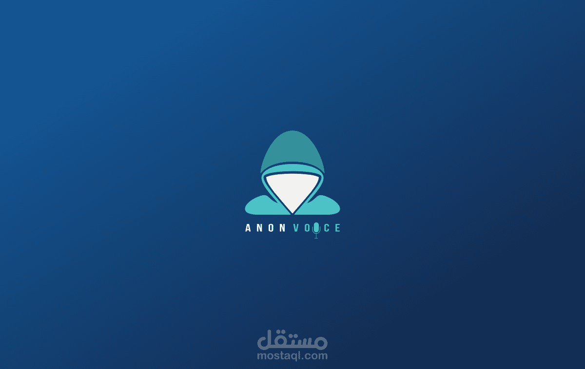 شعار و ايقونة تطبيق و هوية سوشل ميديا Anon voice