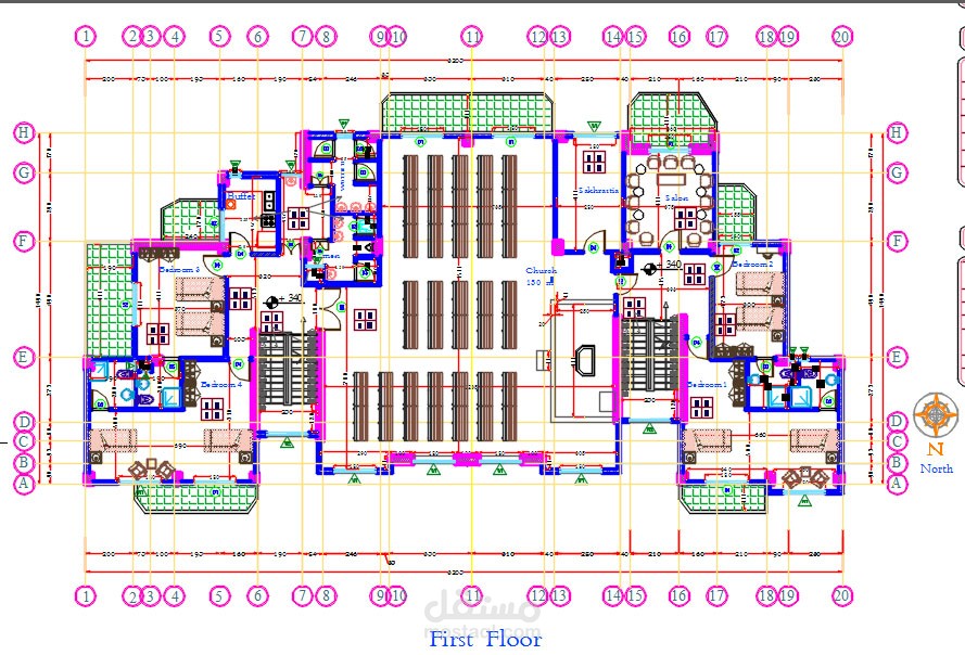 مبنى نشاطات في منطقة جبلية