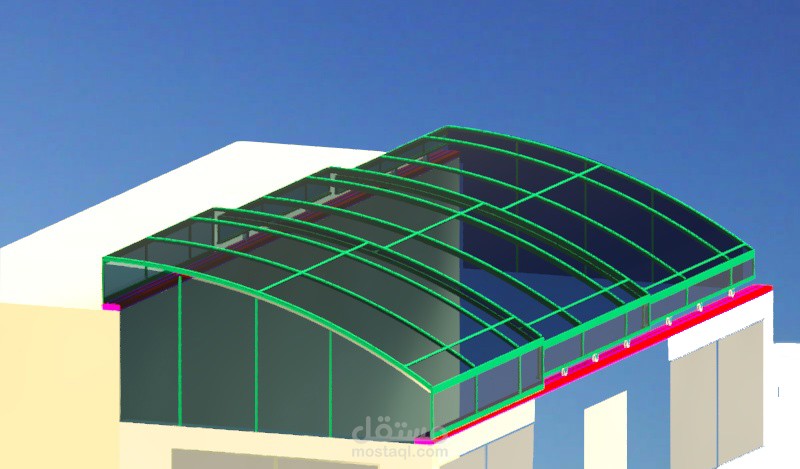 سقف شفاف  متحرك لحديقة خلفية في فيلا