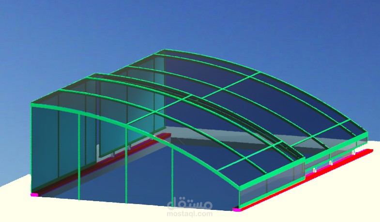 سقف شفاف  متحرك لحديقة خلفية في فيلا