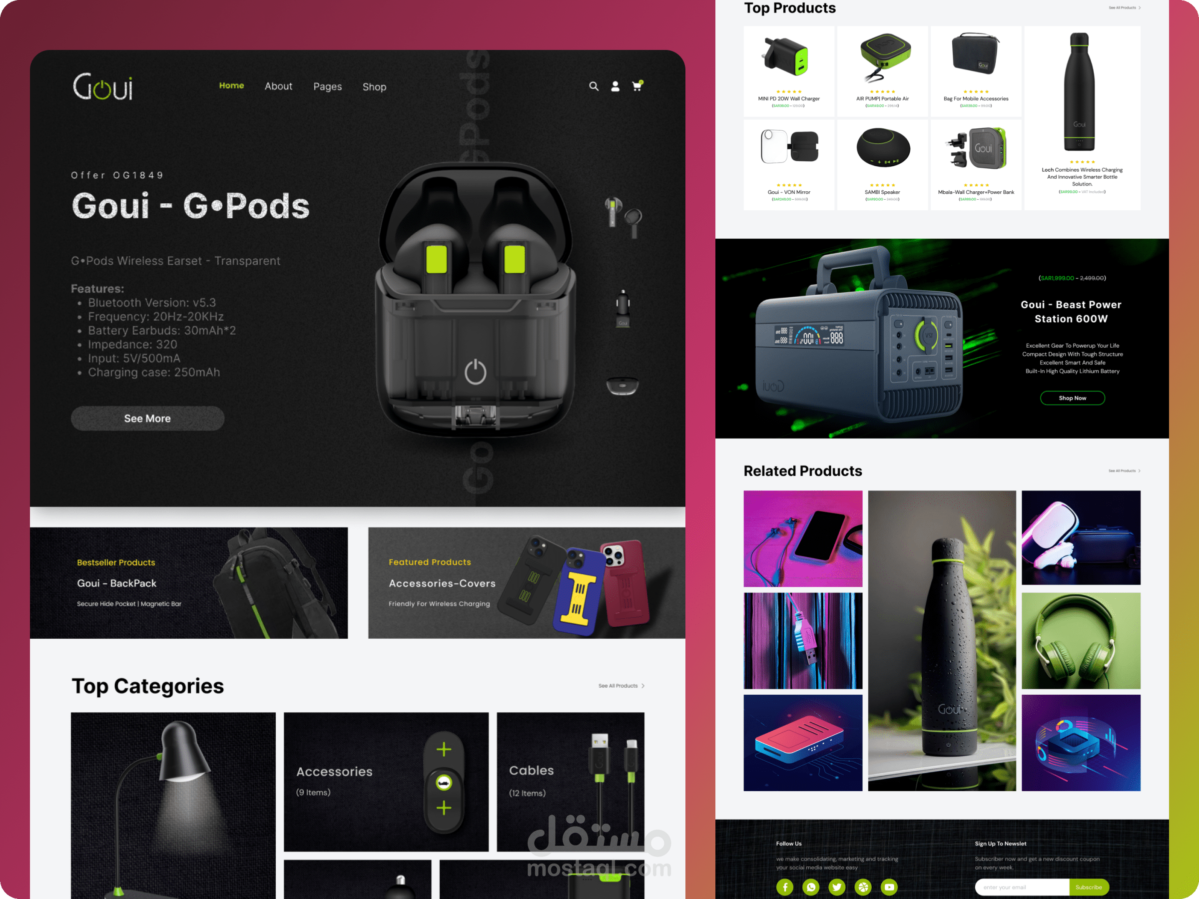 E-commerce landing page UXUI Design