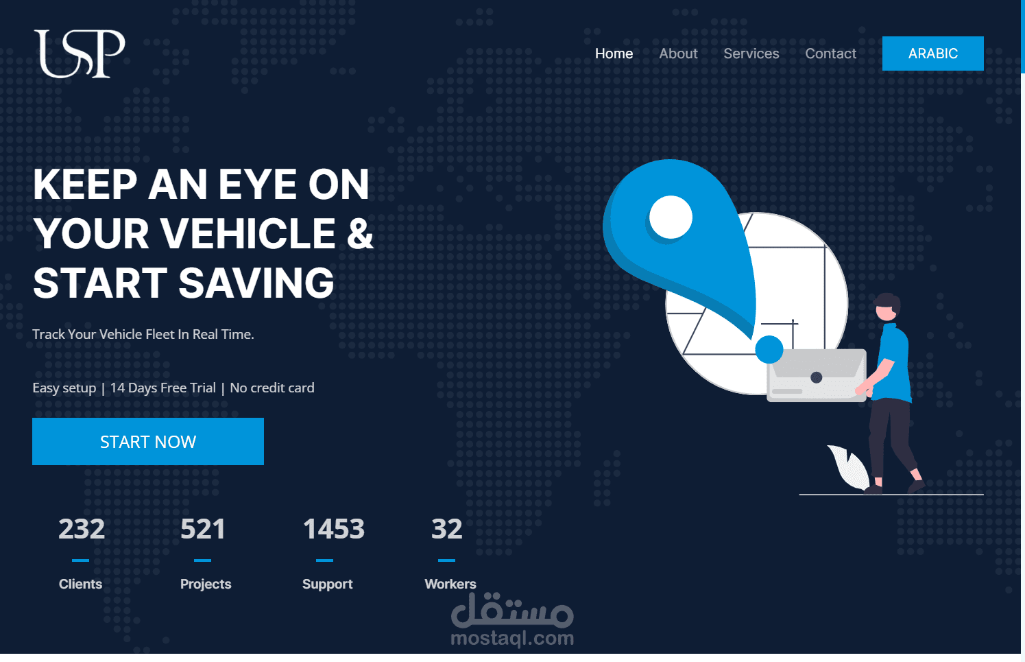 تم الانتهاء من تصميم وبرمجة موقع خاص بالتعقب GPS tracking system for real-time tracking .. باستخدام احدث التقنيات لشركة عمانية