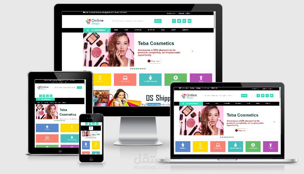 متجر تم إنشاؤه بواسطة WooCommerce باستخدام WordPress