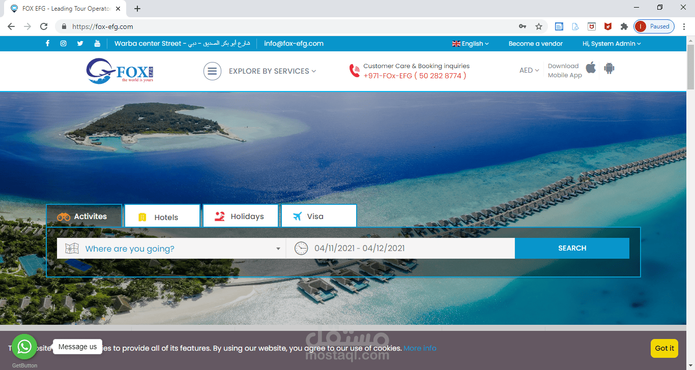 موقع سياحي php laravel متعدد البائعين