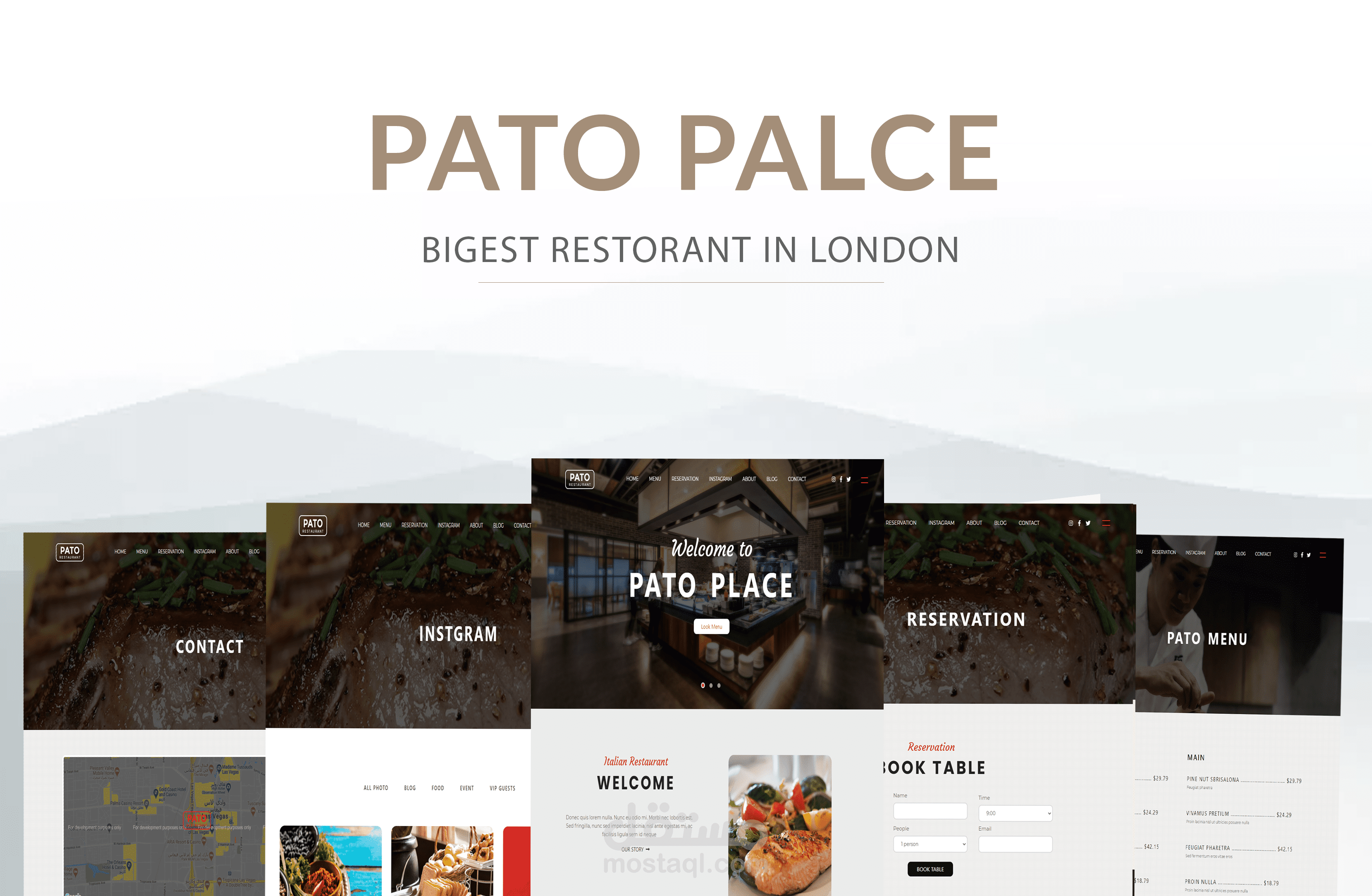 pato palce restaurant (موقع ويب لمطعم يحتوي على فورم حجز طاولة - API MAP)