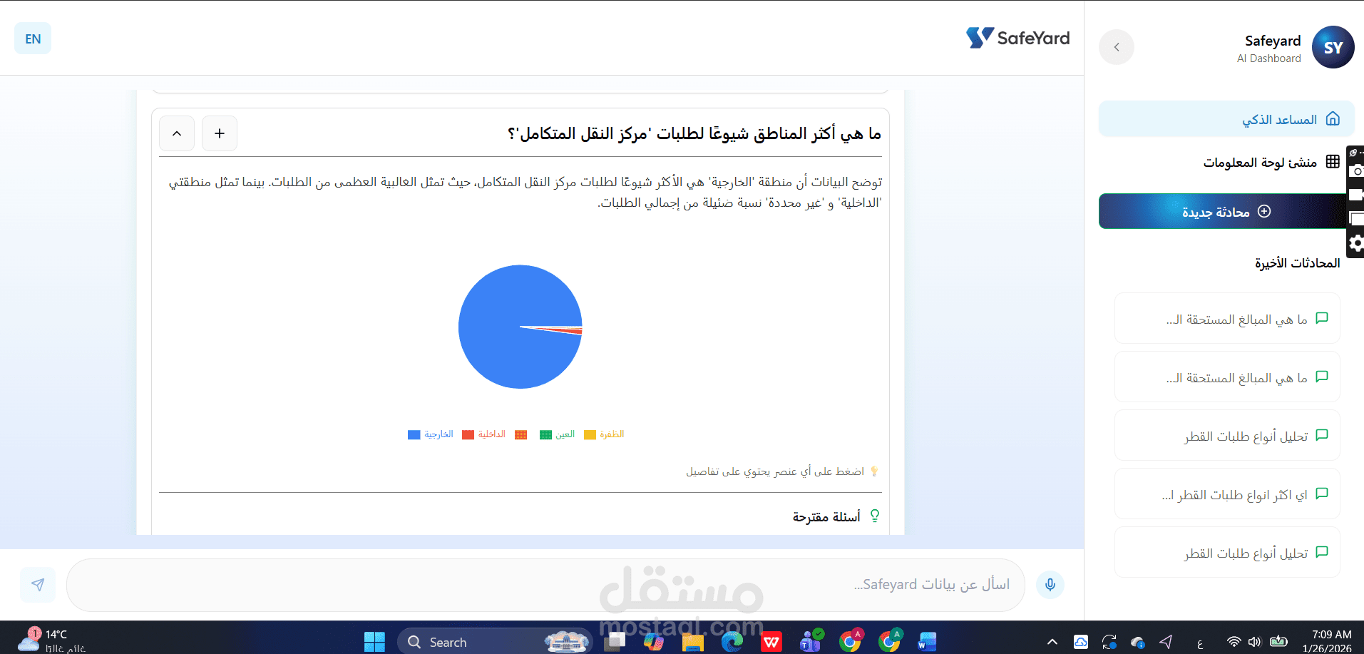 منصة ذكية لتحليل البيانات وبناء لوحات التحكم عبر الذكاء الاصطناعي