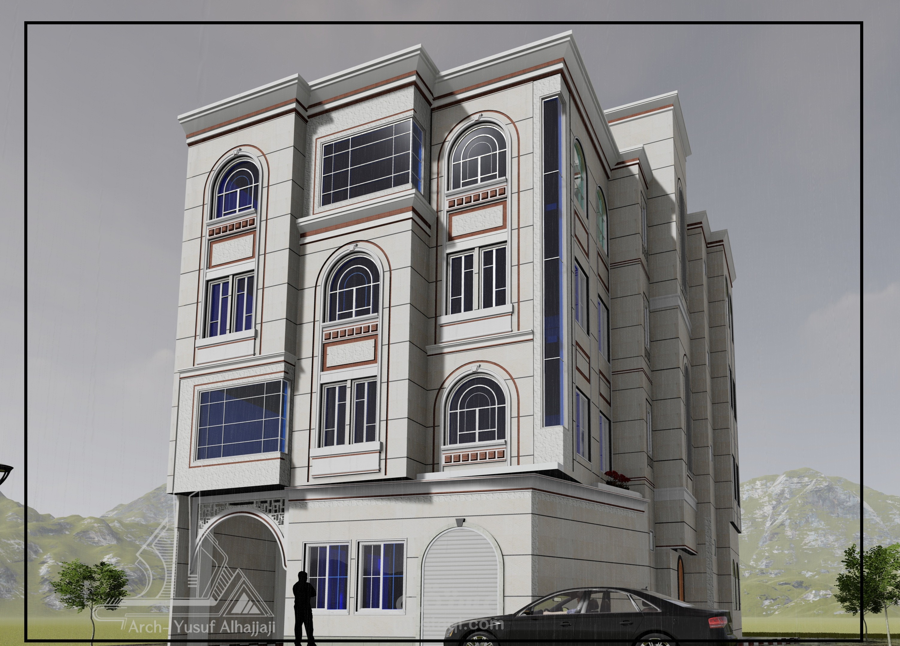 تصميم عمارة سكنية  _ اعمال المهندس يوسف عبدالالة الحجاجي