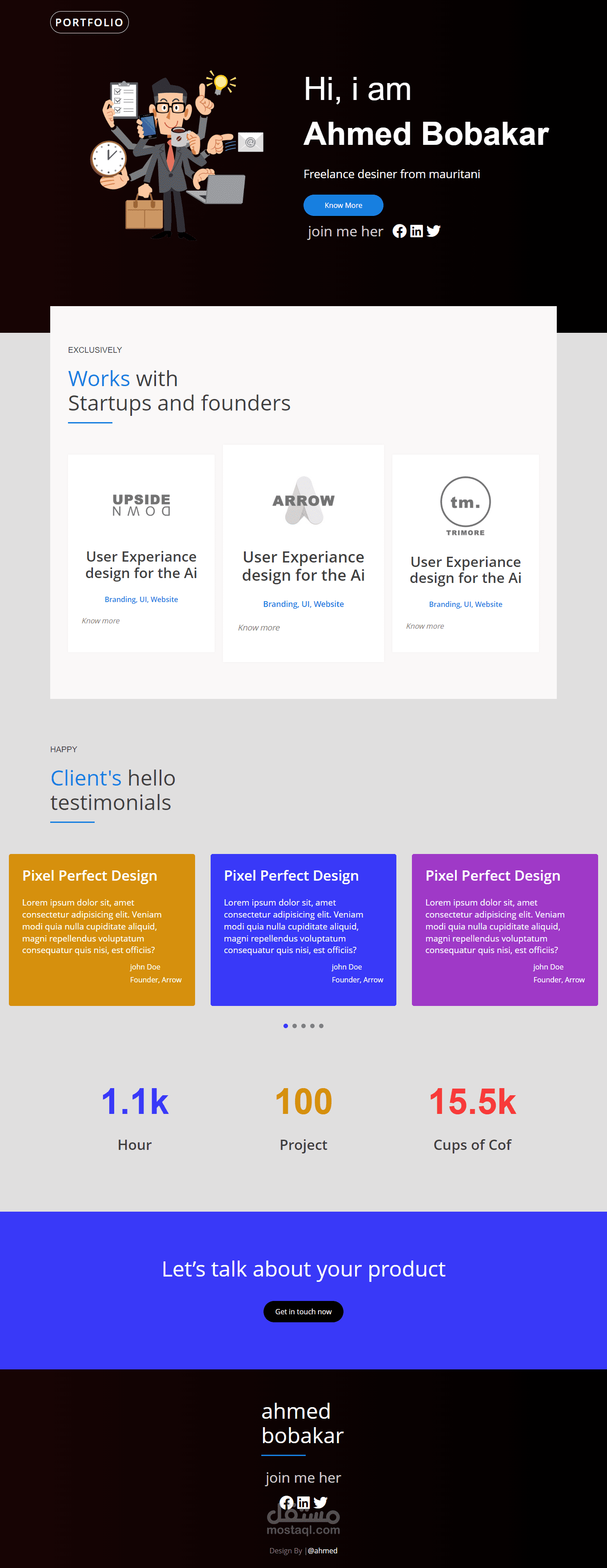تصميم portfolio