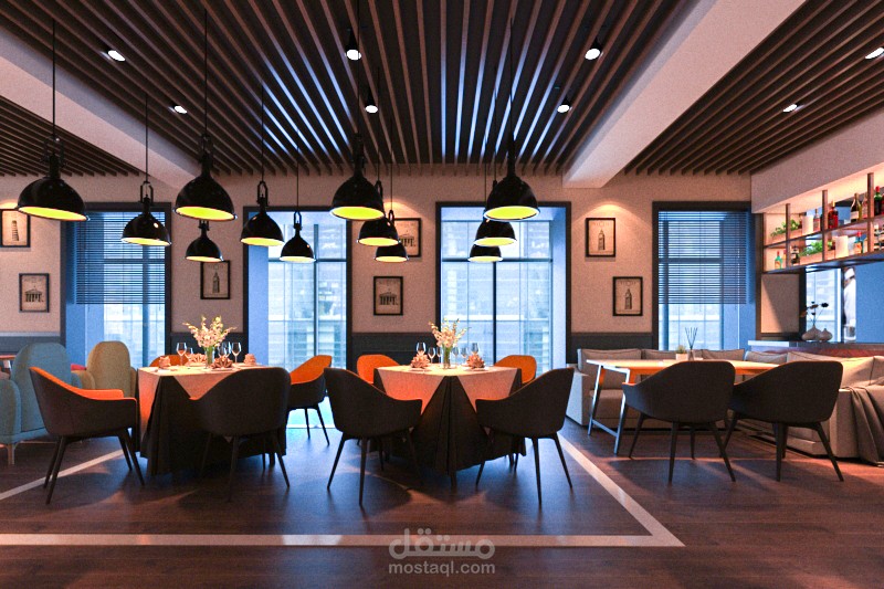 تصميم مطعم مودرن ستايل