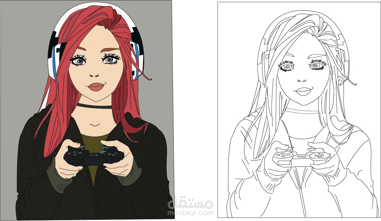 رسم illustration characters باستخدام pen tool