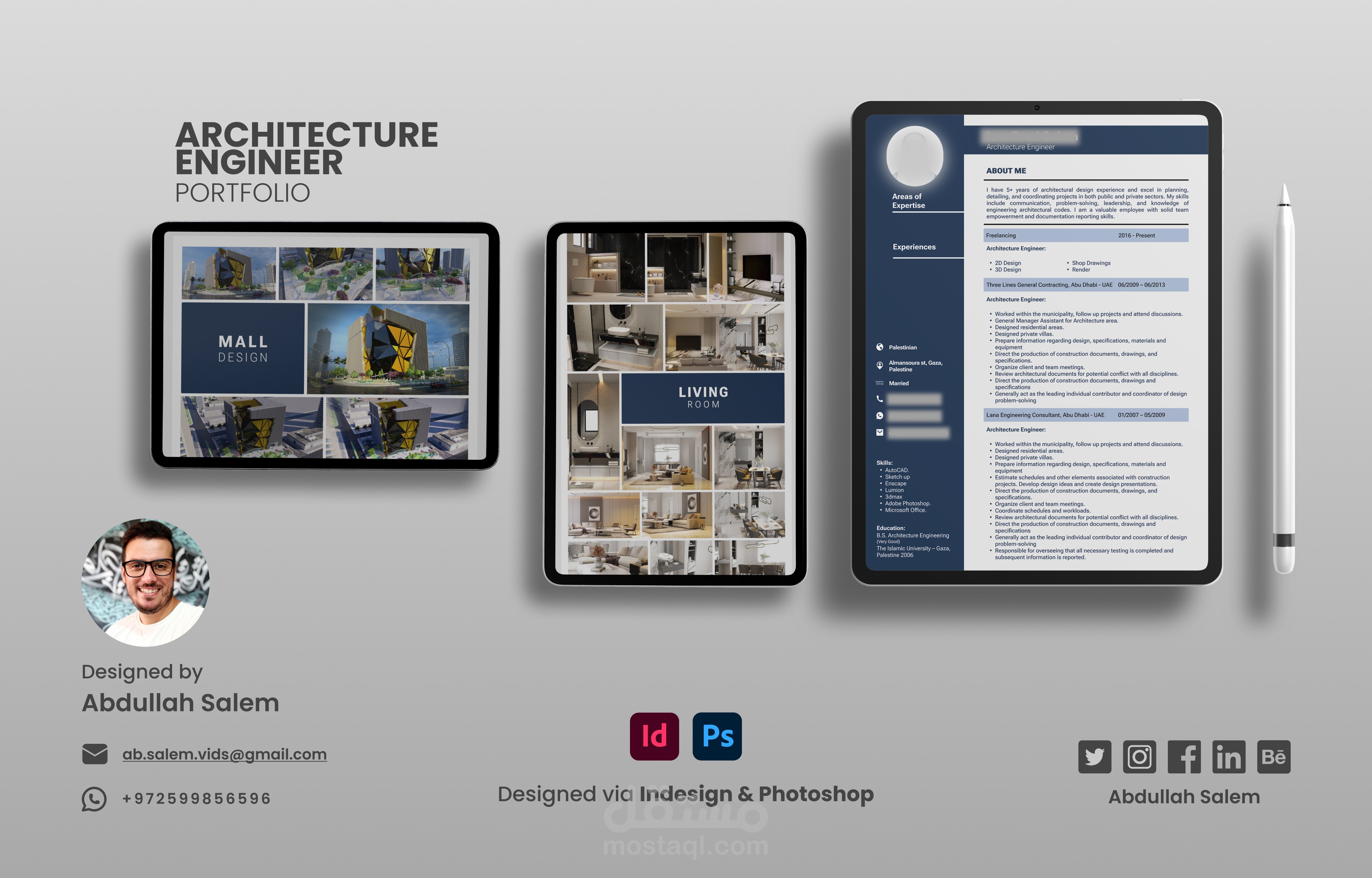 تصميم سيرة ذاتية portfolio احترافي