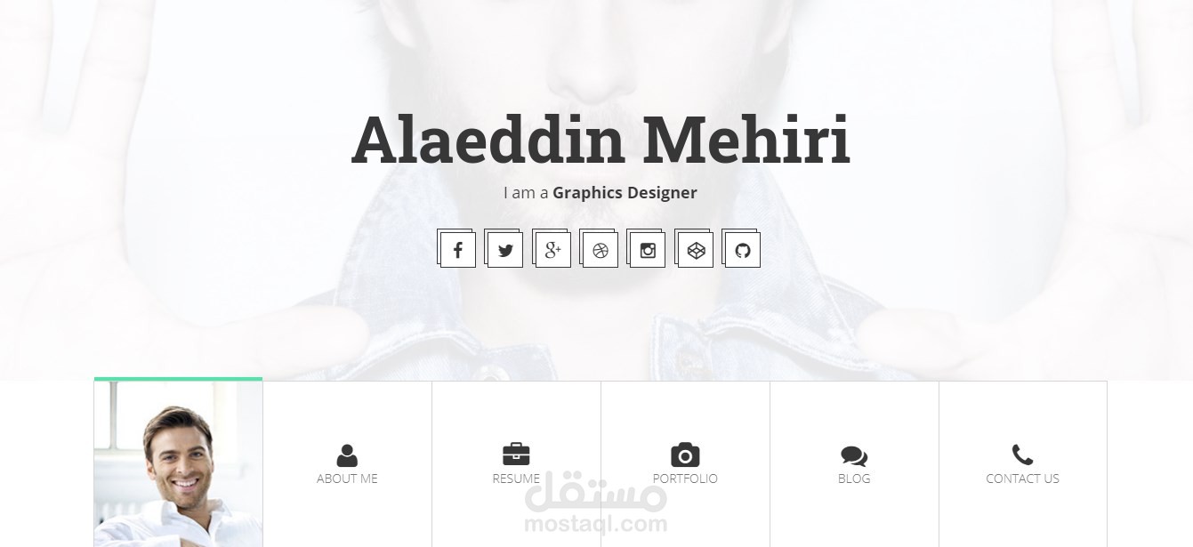موقع على شكل Personal-Portfolio